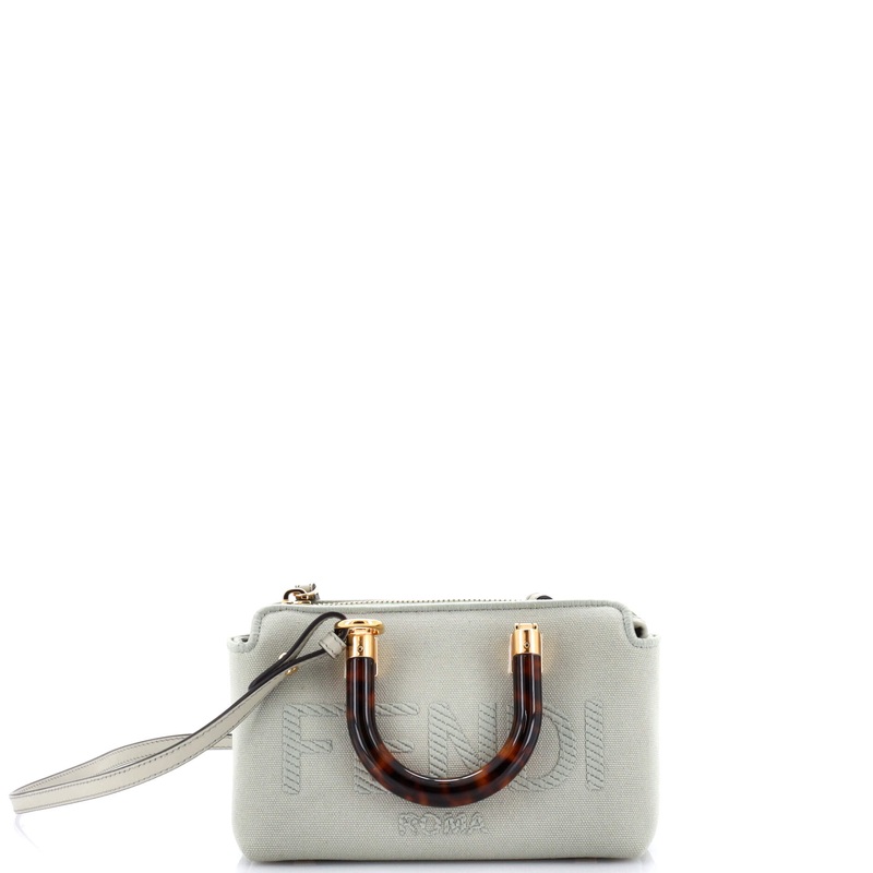 Logo By The Way Top Handle Bag Embroidered Canvas Mini