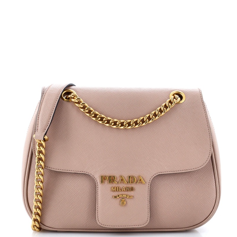 Pattina Flap Shoulder Bag Saffiano Leather Small
