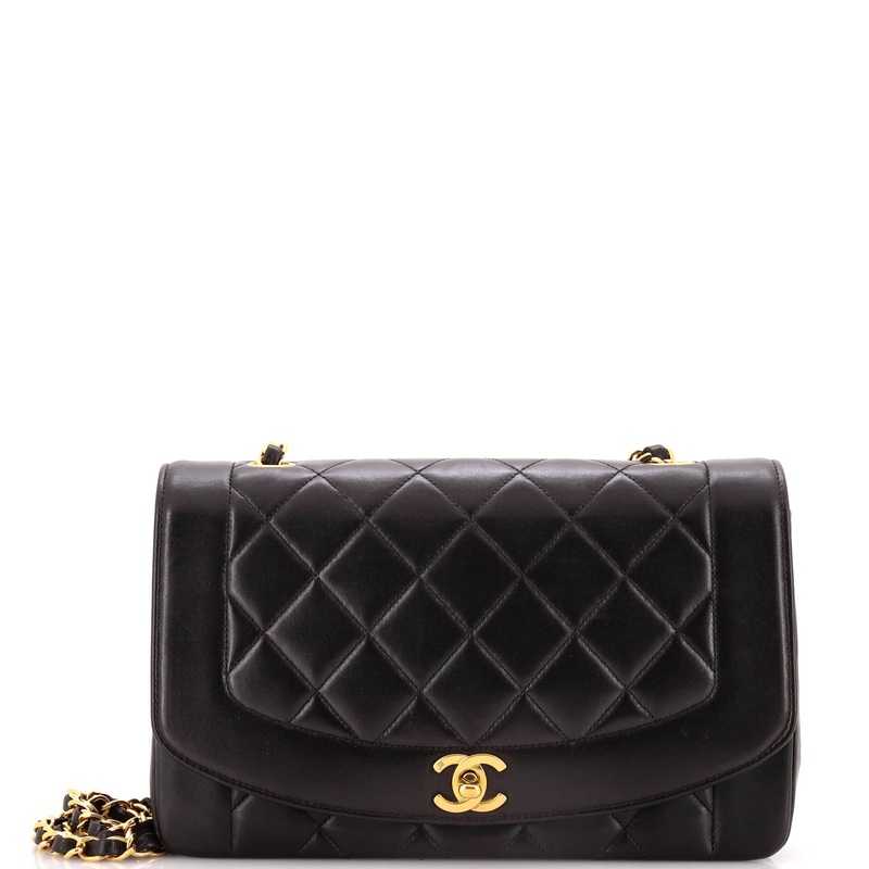 Vintage Diana Flap Bag Quilted Lambskin Medium