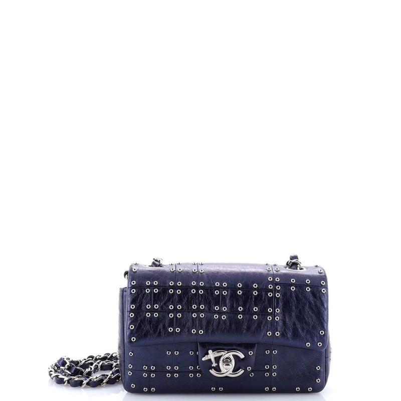 Airlines Classic Single Flap Bag Grommet Studded Calfskin Mini