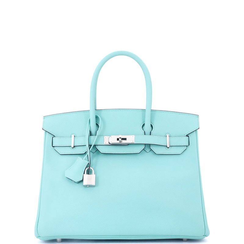 Birkin Handbag Bleu Atoll Epsom with Palladium Hardware 30