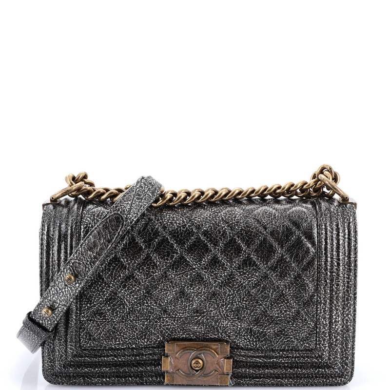 Boy Flap Bag Quilted Crackled Calfskin Old Medium