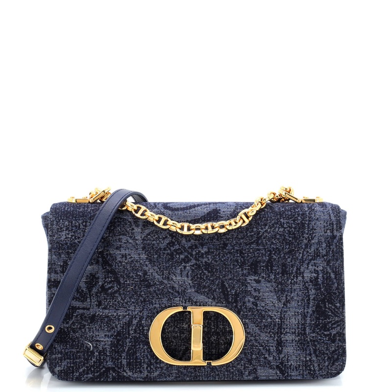 Caro Bag Cannage Quilt Floral Printed Denim Medium