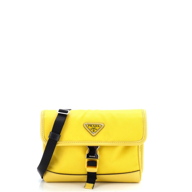 Cellphone Case Crossbody Bag Re-Nylon with Saffiano Leather Mini