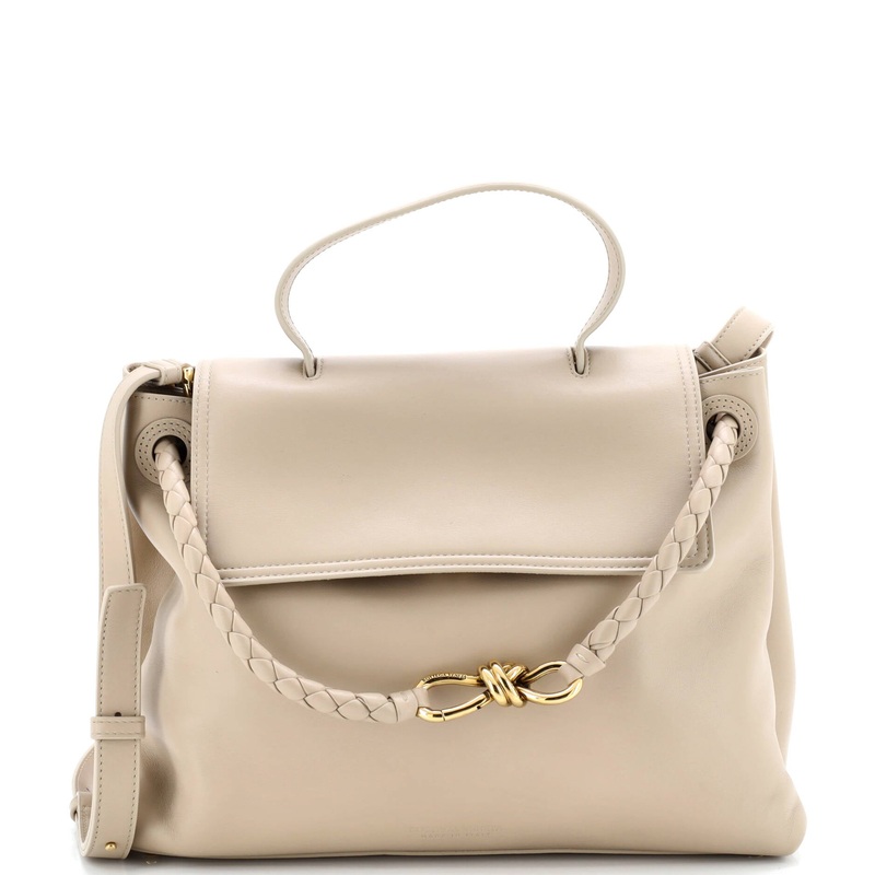 Ciao Ciao Top Handle Bag Leather with Intrecciato Detail Medium