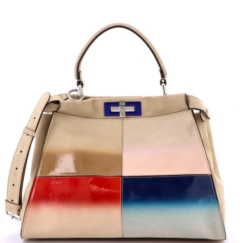 Color Block Peekaboo Bag Patent and Suede Regular