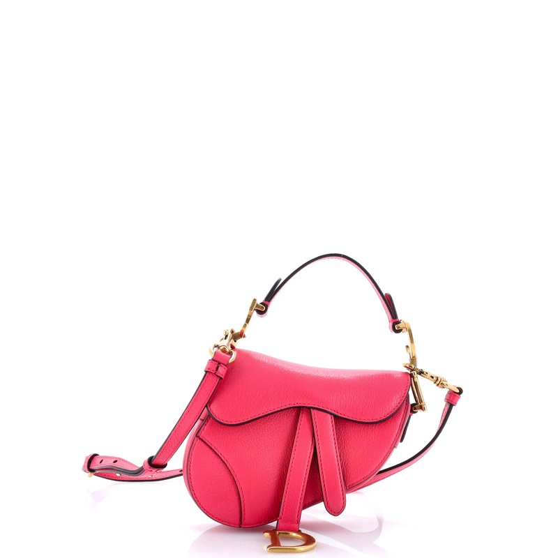 Saddle Handbag with Strap Leather Mini