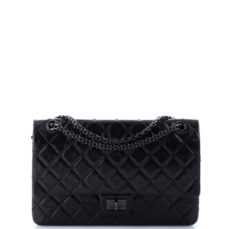 So Black Reissue 2.55 Flap Bag Quilted Glazed Calfskin 226