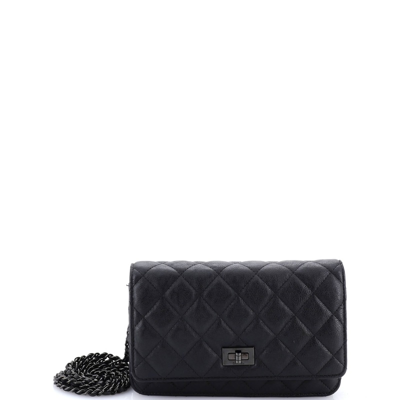 So Black Reissue 2.55 Wallet on Chain Quilted Aged Calfskin