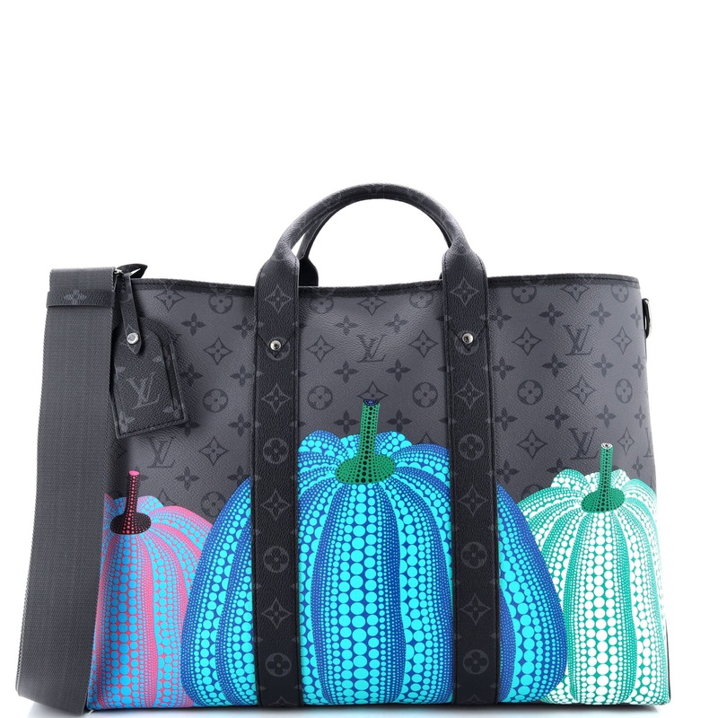 Weekend Tote Yayoi Kusama Pumpkins Reverse Monogram Eclipse Canvas GM