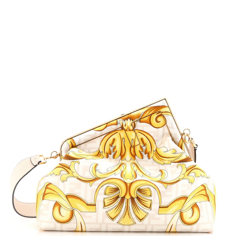 x Versace Fendace First Bag Printed Zucca Silk Medium