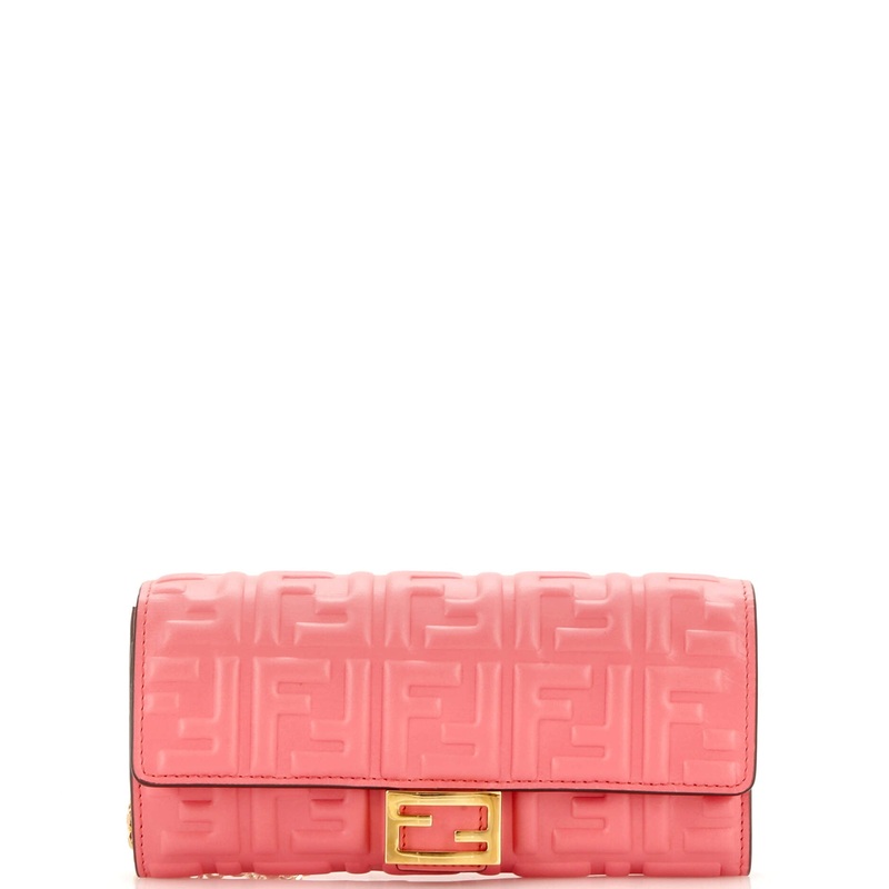Baguette Continental Wallet on Chain Zucca Embossed Leather