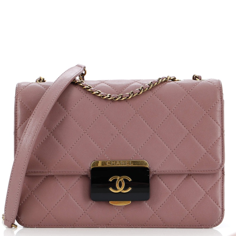 Beauty Lock Flap Bag Quilted Sheepskin Small
