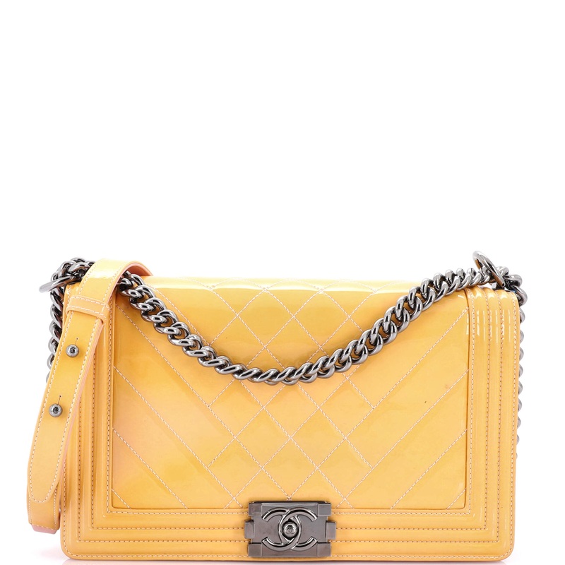 Boy Flap Bag Chevron Patent Old Medium