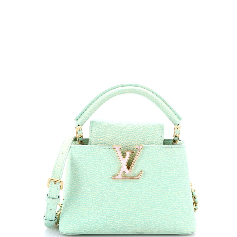 Capucines Bag Leather with Mother of Pearl Mini