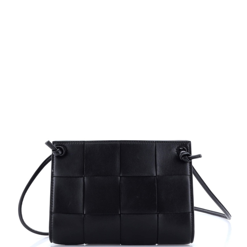 Cassette Shoulder Bag Maxi Intrecciato Leather Mini