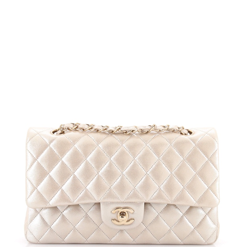 Classic Double Flap Bag Quilted Iridescent Calfskin Medium