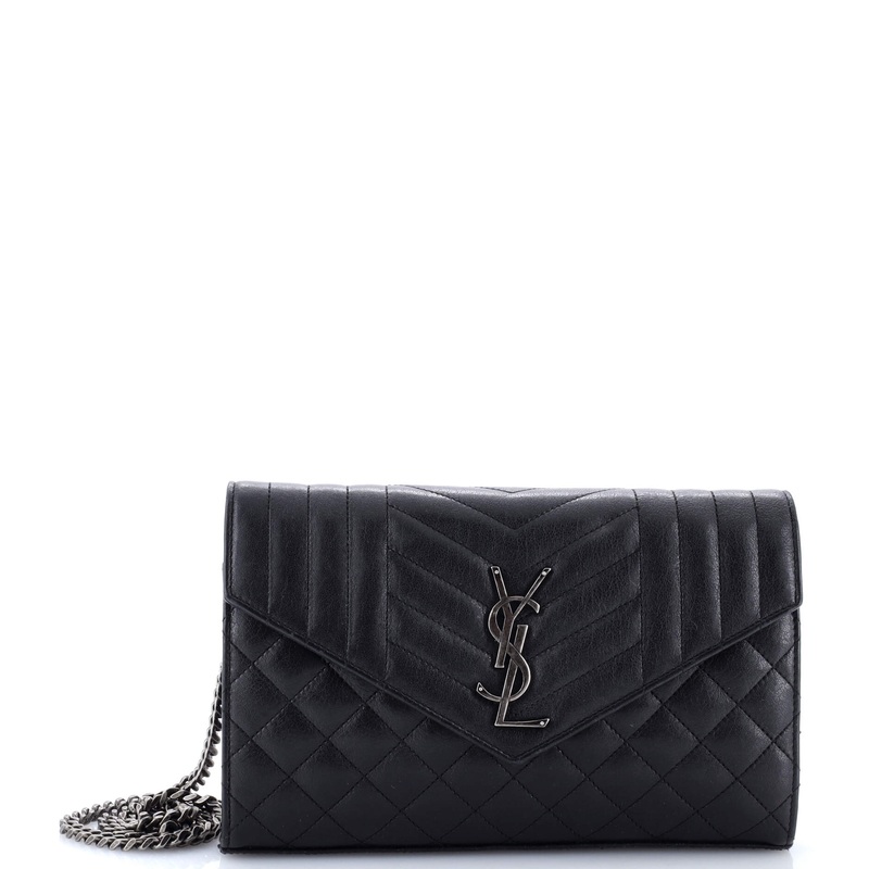 Classic Monogram Chain Wallet Mixed Matelasse Leather Medium