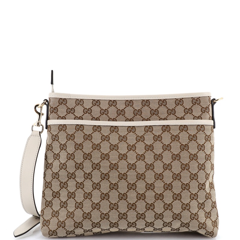 Flat Messenger Bag GG Canvas Medium