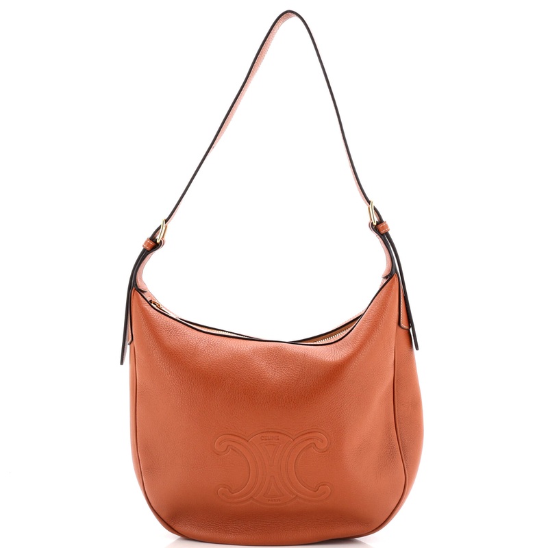 Heloise Shoulder Bag Triomphe Embossed Leather Medium