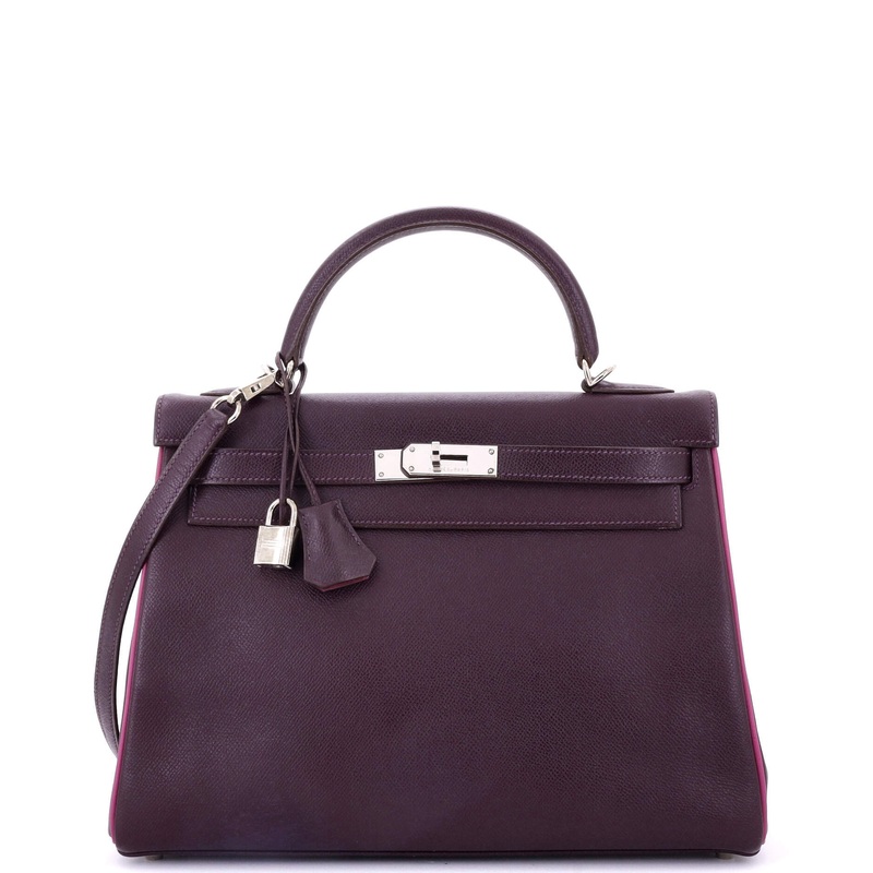 Kelly Handbag Bicolor Epsom with Palladium Hardware 32