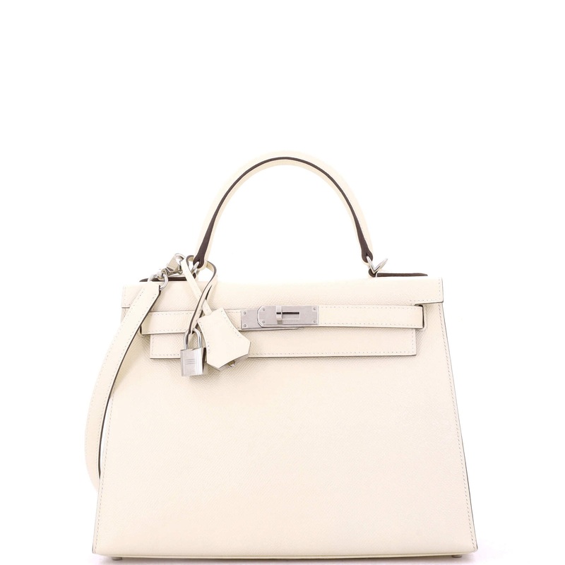 Kelly Handbag Light Epsom with Palladium Hardware 28