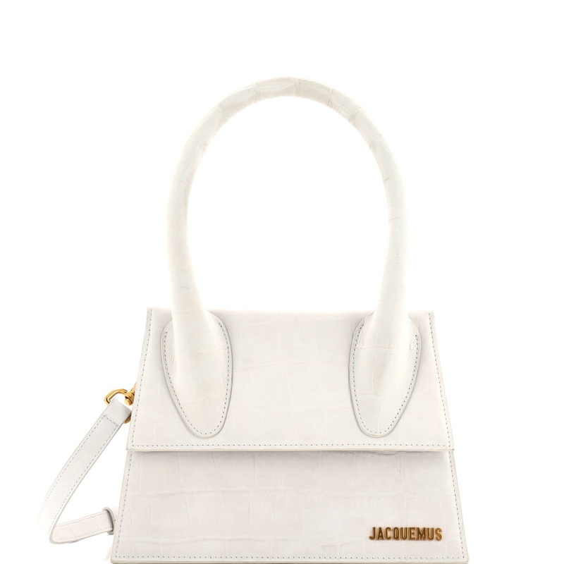 Le Grand Chiquito Bag Crocodile Embossed Suede Large
