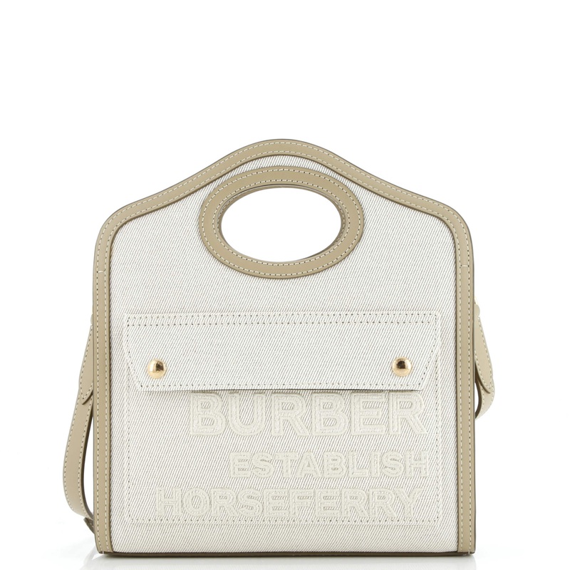 Logo Pocket Tote Canvas with Leather Mini