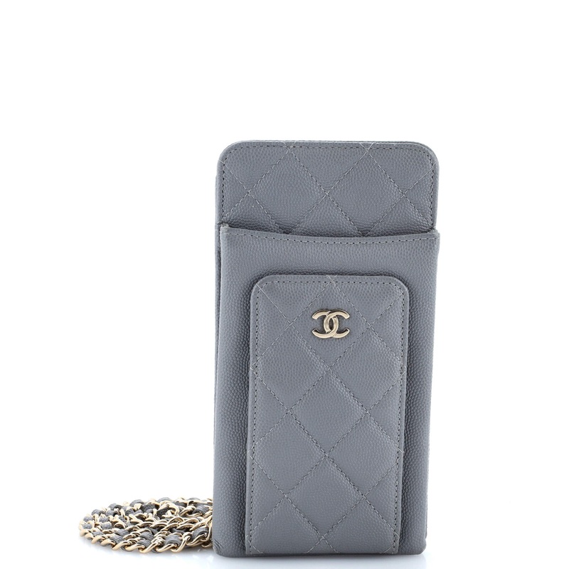 O Phone Holder Crossbody Bag Quilted Caviar