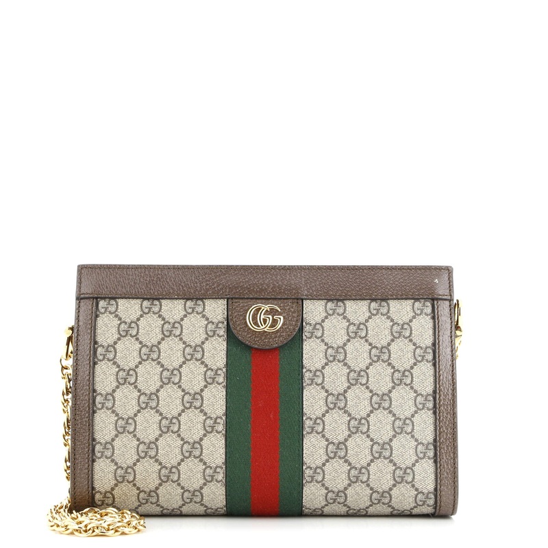 Ophidia Chain Shoulder Bag GG Coated Canvas Small