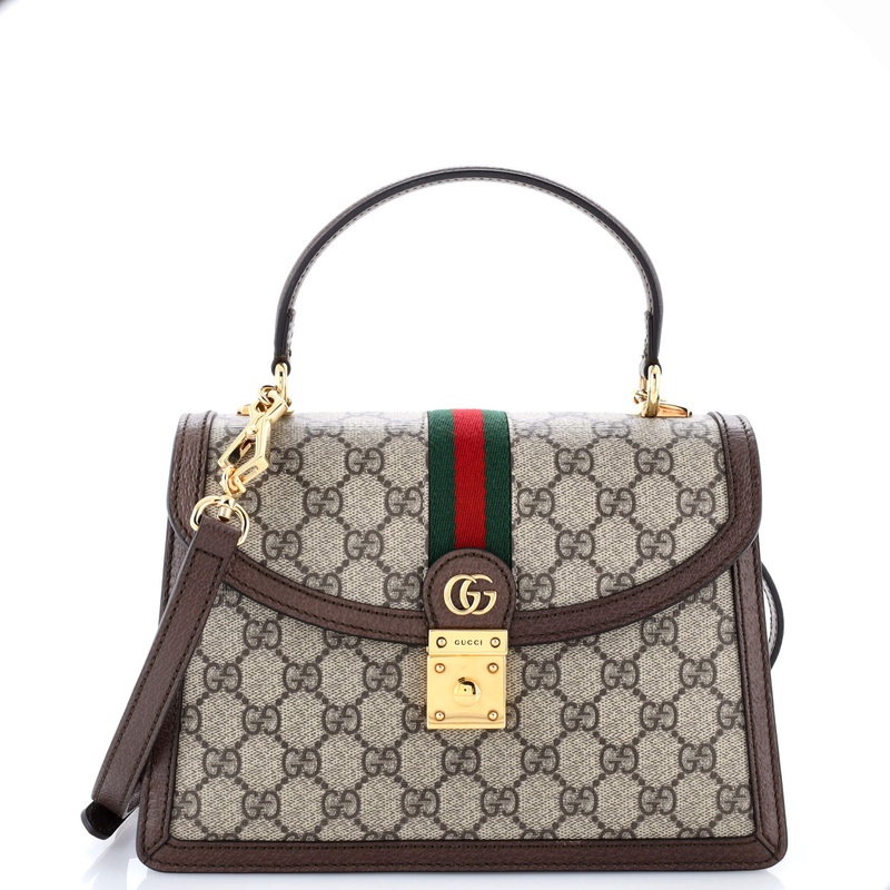 Ophidia Flap Top Handle Bag GG Coated Canvas Small