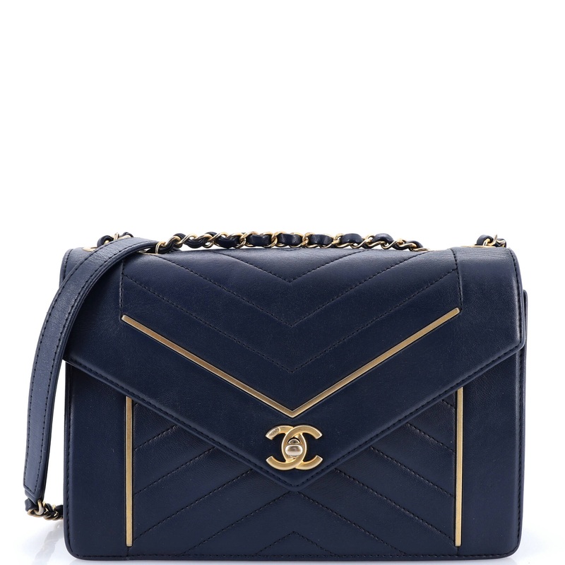 Reversed Flap Bag Chevron Lambskin Medium