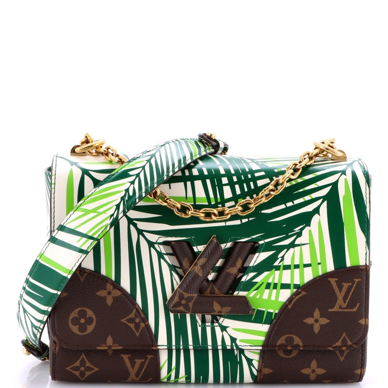 Twist Handbag Limited Edition Palm Print Leather with Monogram Canvas MM