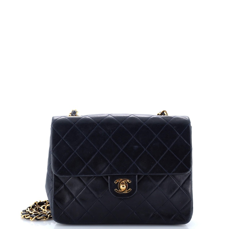 Vintage Square Classic Flap Bag Quilted Lambskin Small