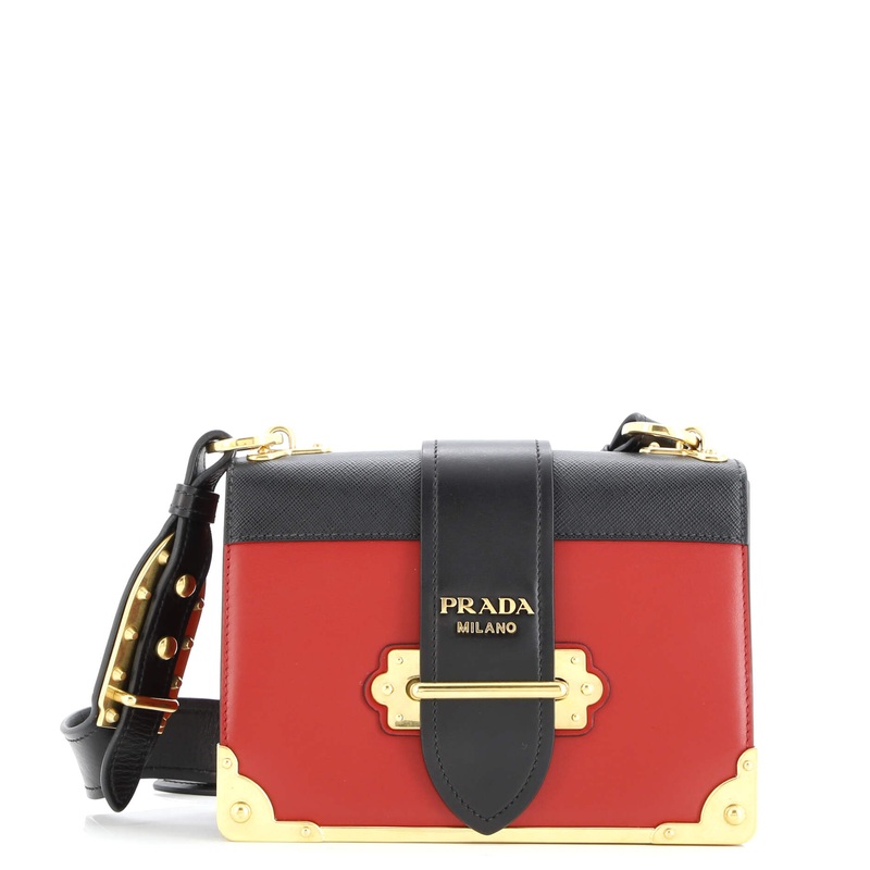 Cahier Crossbody Bag Leather and Saffiano Leather Small