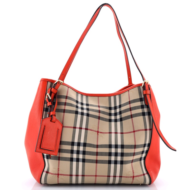 Canterbury Panels Tote Haymarket Coated Canvas and Leather Small