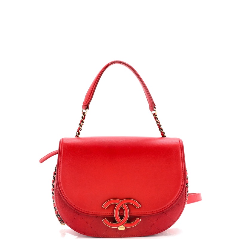 Coco Curve Flap Messenger Calfskin and Quilted Goatskin Small