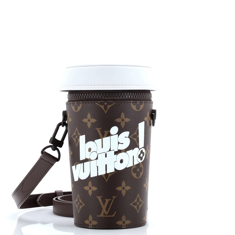 Coffee Cup Convertible Pouch Everyday Signature Vintage Monogram Canvas