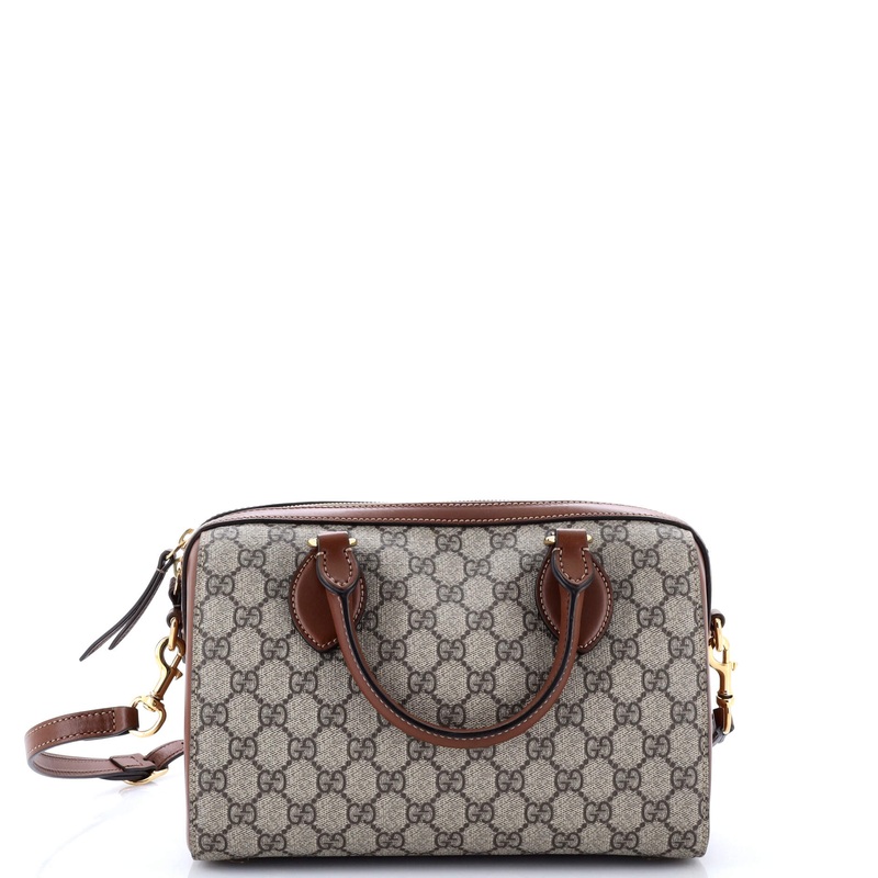 Convertible Boston Bag GG Coated Canvas and Leather Small