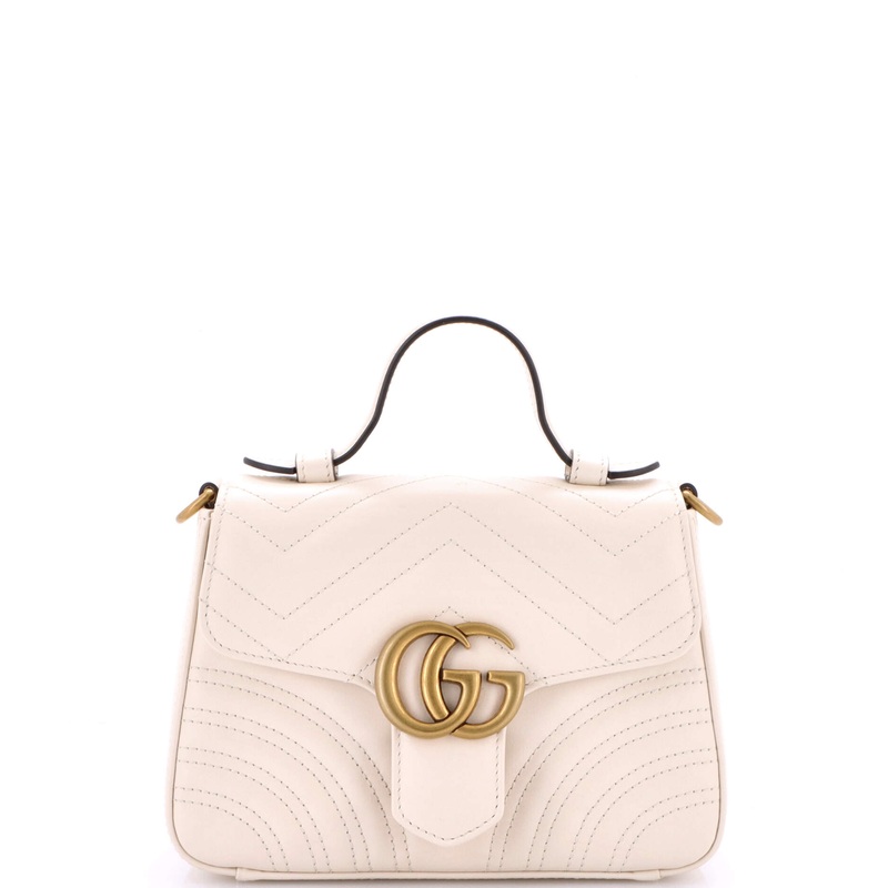 GG Marmont Top Handle Flap Bag Matelasse Leather Mini