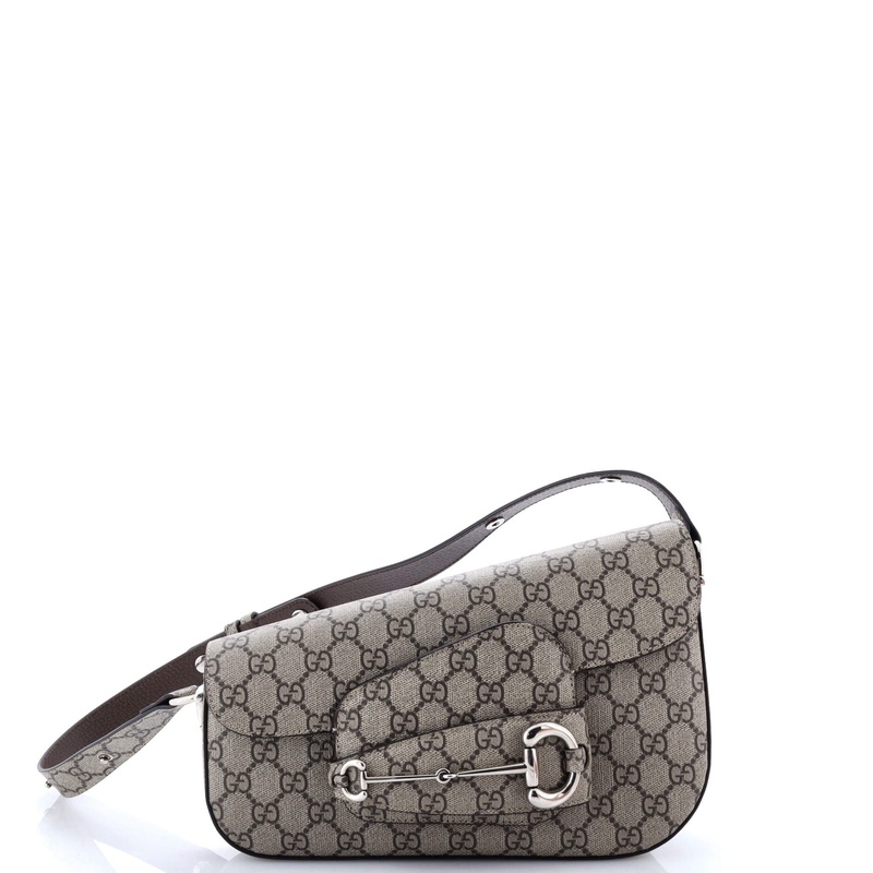 Horsebit 1955 Asymmetric Shoulder Bag GG Coated Canvas Small