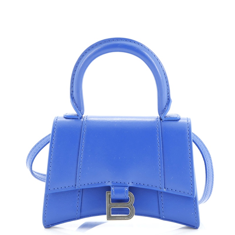 Hourglass Chain Top Handle Bag Leather Mini