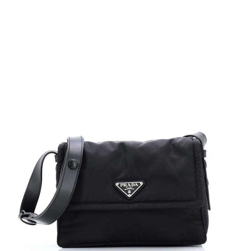 Padded Flap Shoulder Bag Re-Nylon Small