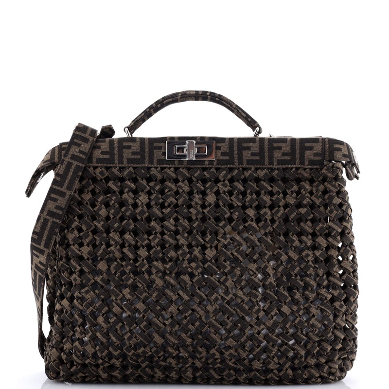 Peekaboo Bag Woven Zucca Canvas Medium