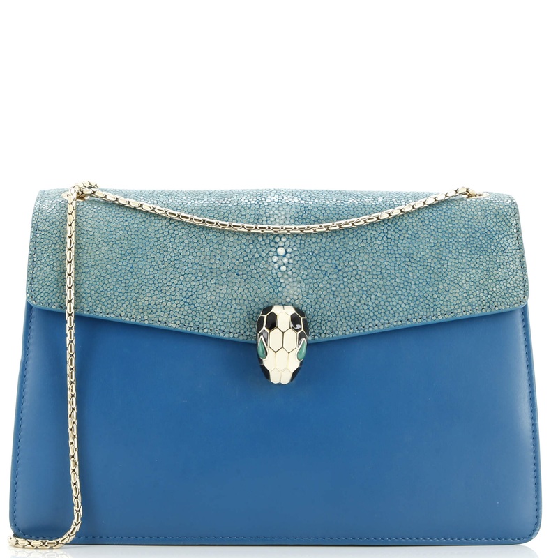 Serpenti Forever Shoulder Bag Leather and Stingray Medium