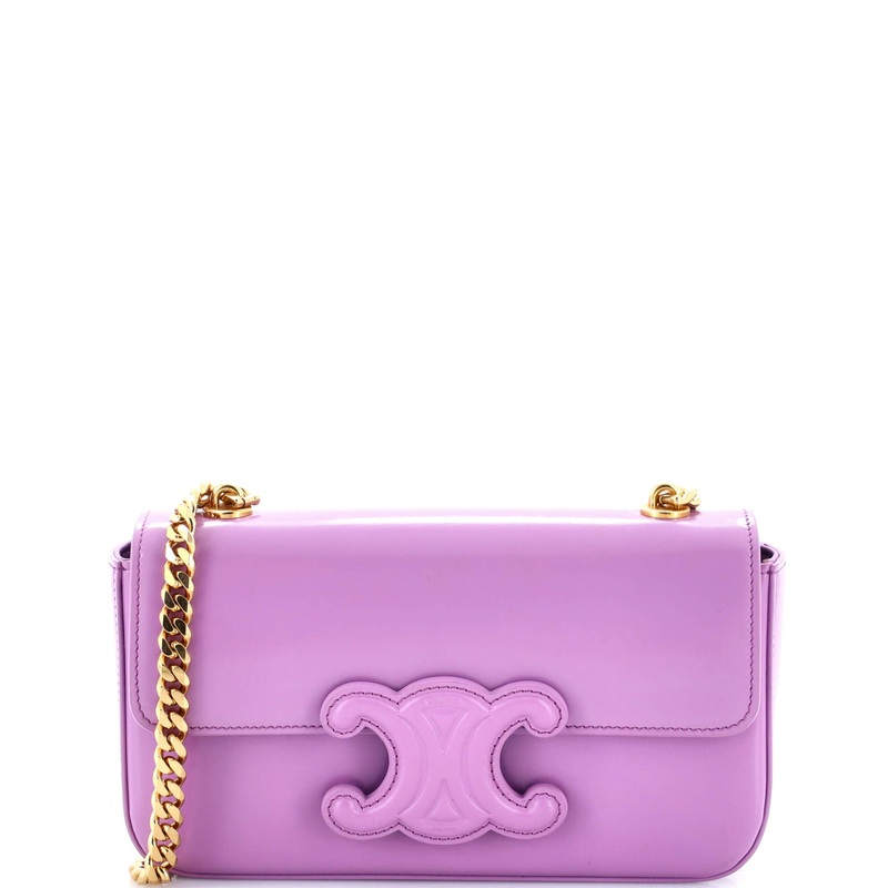 Triomphe Chain Shoulder Bag Leather Medium