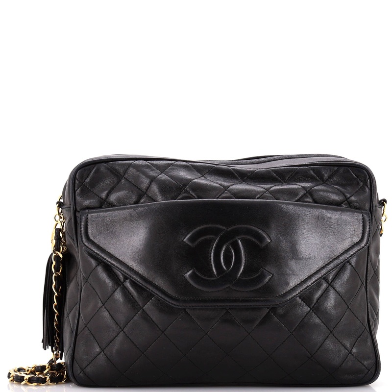 Vintage Front Pocket Camera Bag Quilted Lambskin Medium