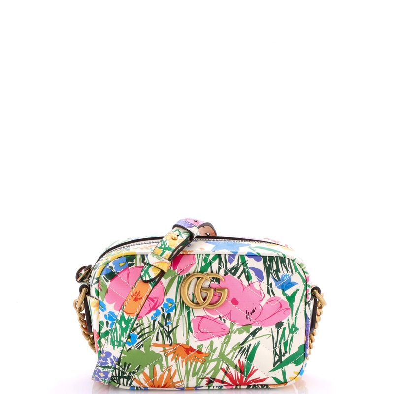 x Ken Scott GG Marmont Shoulder Bag Printed Matelasse Leather Mini