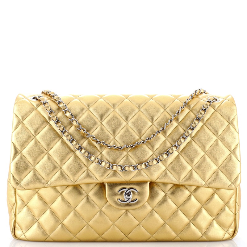XXL Travel Flap Bag Quilted Calfskin Small