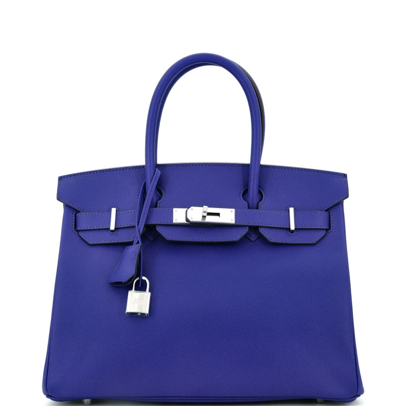 Birkin Handbag Bleu Electrique Epsom with Palladium Hardware 30